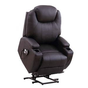 GEEKSOFA Hot Sale Vibration Massage Leather Power Lift Chair Recliner With OKIN Single Motor For Medical Disabled