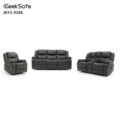 Geeksofa 3+2+1 Modern Air Leather Power Electric Motion Recliner Sofa Set with Console and Massage for Living Room Furniture