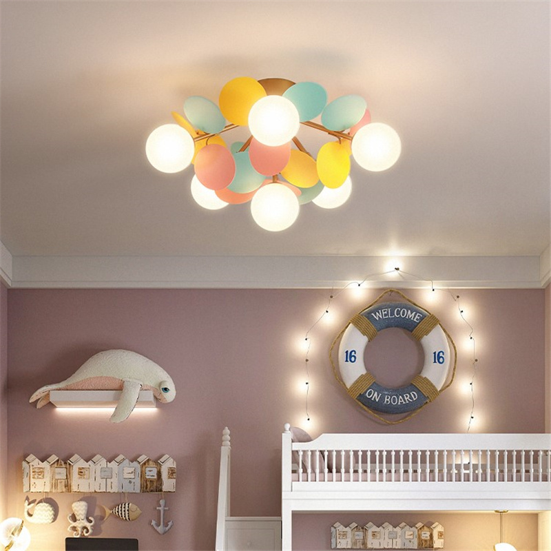 Modern Flower Ceiling lamps Children's room lights Creative Bedroom lighting Fixtures Ceiling light LED Nordic Molecular