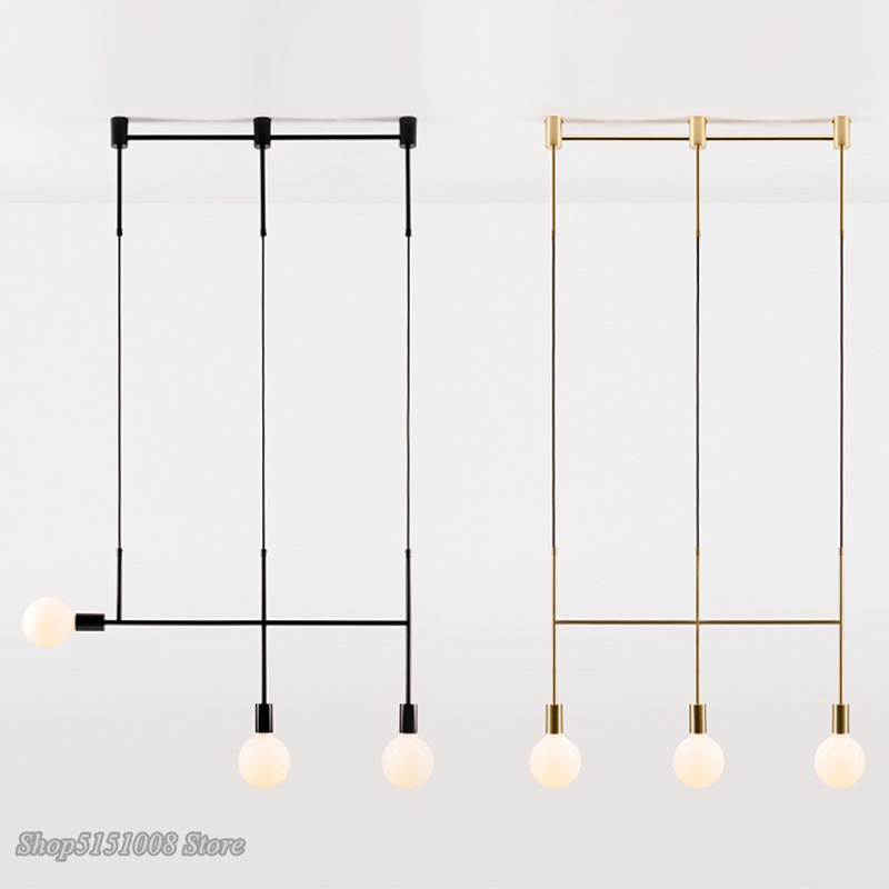 modern Pendant Lights Nordic Designer Black/Gold Metal Led Pendant lamps Dining Room Bedroom Hanging Lights decoration Fixtures