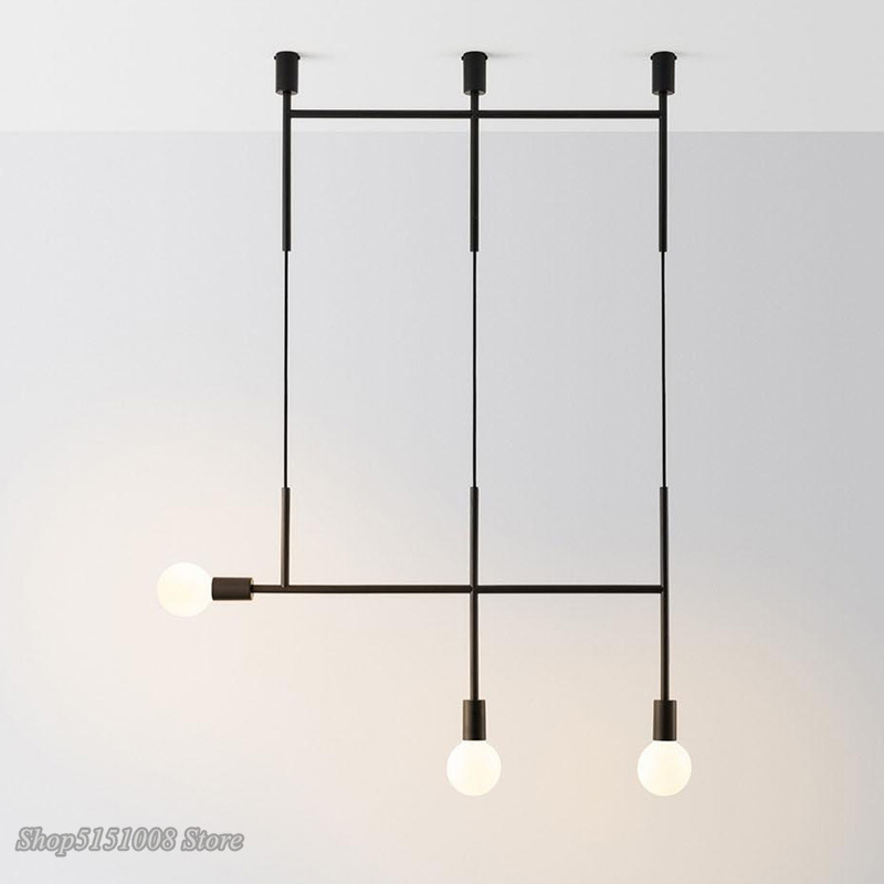 modern Pendant Lights Nordic Designer Black/Gold Metal Led Pendant lamps Dining Room Bedroom Hanging Lights decoration Fixtures