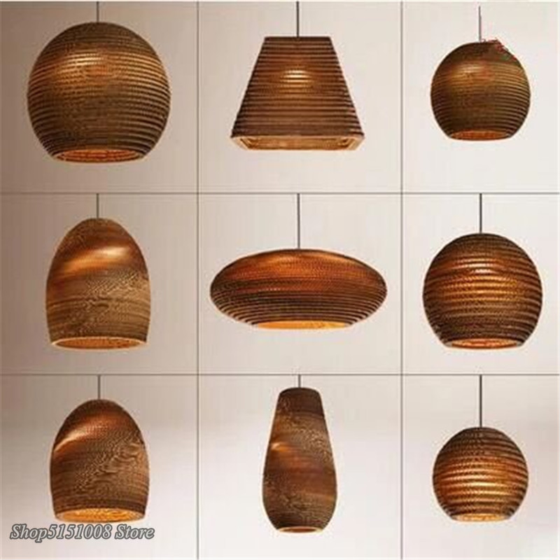 Chinese paper honeycomb pendant lights cardboard personalized living room Dining Room clothing Hanging Lamp Home Decor Luminaire