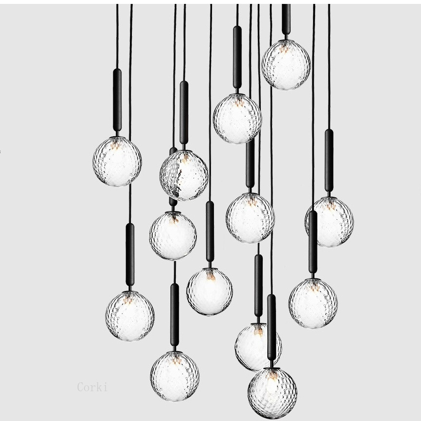 Modern Glass Ball Led Pendant Lamps bedroom Bedside Gold Indoor Kitchen Hanging Light Luminaire Dining Room Decor Light Fixtures