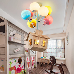 Modern Children Room Pendant Lamps Wood House Pendant Light Kid Princess Room Light Living Room Kitchen Hanging Lights Fixtures