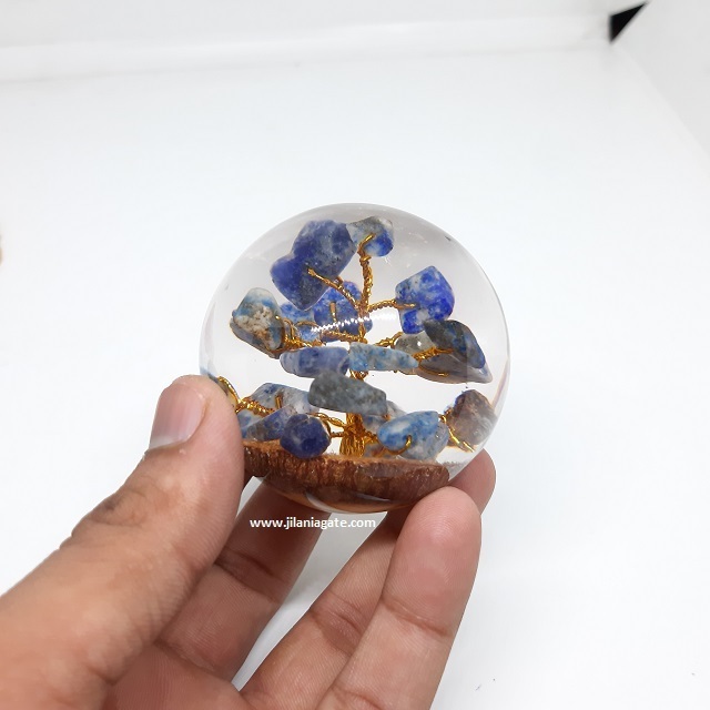 Wholesale Best Price Lapis Lazuli Tree With Orgonite Spheres Ball Decor Healing Orgone tree Ball Metaphysical 60mm Buy Jilaniaga