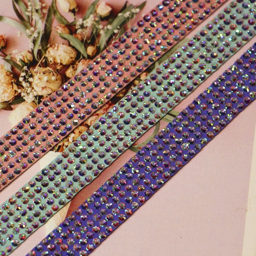 2024 New Fashion Products Bling Bling Decoration Hemming Diy Self-Adhesive Cord Trim With Rhinestones