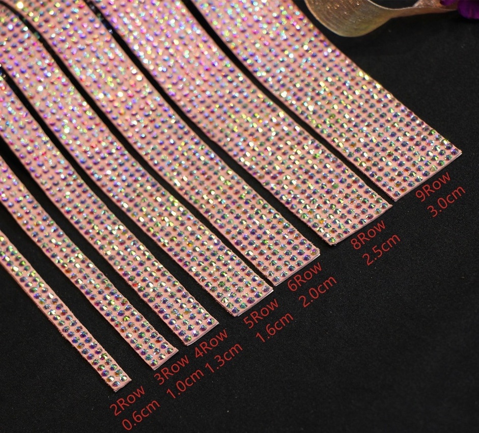 2024 New Fashion Products Bling Bling Decoration Hemming Diy Self-Adhesive Cord Trim With Rhinestones