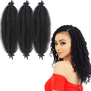 G&T Wig Springy Afro Kinky Twist Crochet Hair Pre-Separated Braids for Distressed Soft Locs Spring Twist Hair for Black Women