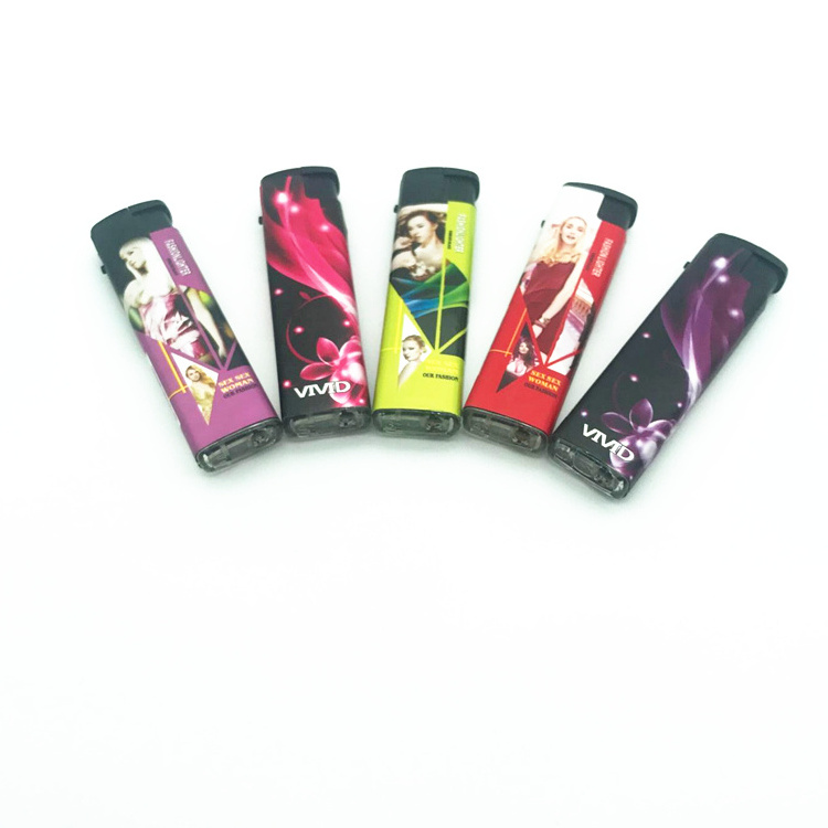 Wind Proof Function OEM Disposable Cigarette Lighter with Custom Decor / Wrapper