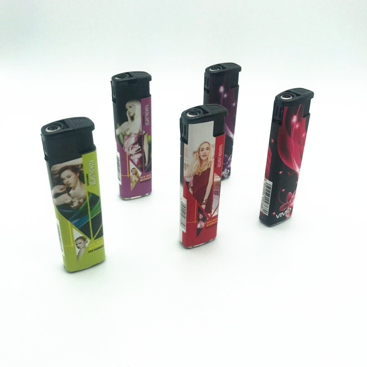 Wind Proof Function OEM Disposable Cigarette Lighter with Custom Decor / Wrapper