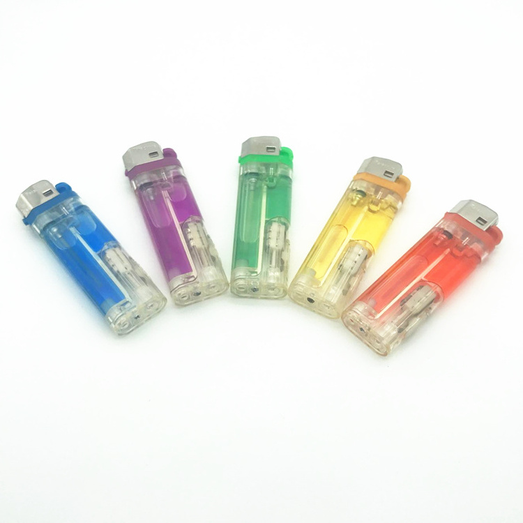 LED Flint Lighter with Color Butane Gas and Customized Print / Wrapper / Sticker