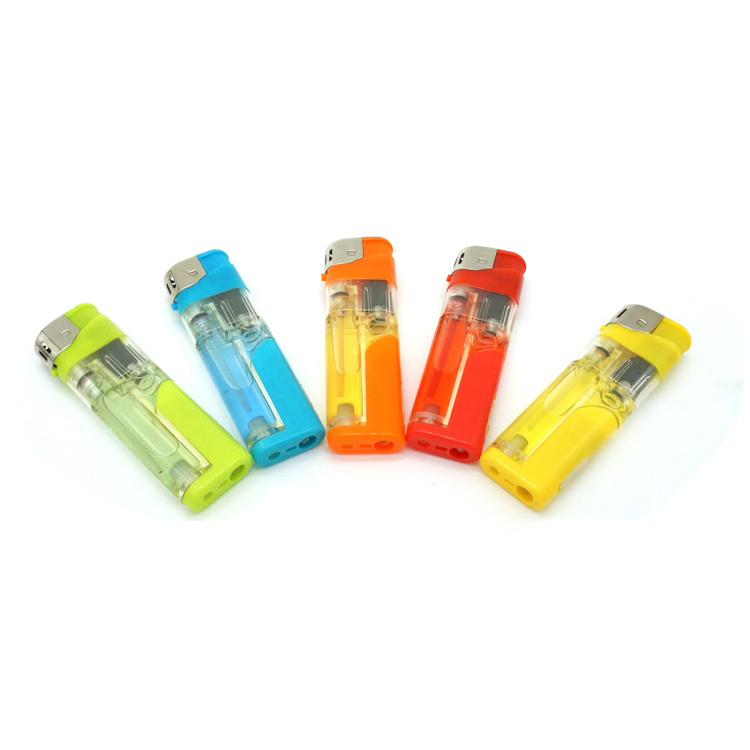 Yemen Best Sale Lighter Colorful Gas LED Lighter Encendedor Electrico