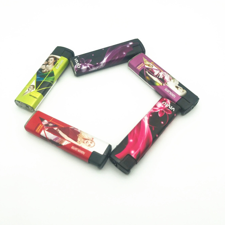 Wind Proof Function OEM Disposable Cigarette Lighter with Custom Decor / Wrapper