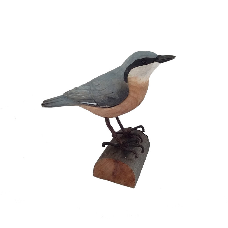 Wholesale Natural Handcrafted Bird Decorative Wood Craft Bird Carved Wooden Birds