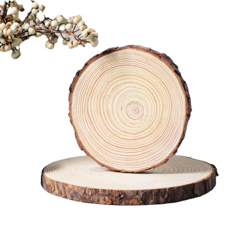 Thick 1cm  Hot sale wholesale Rustic DIY  Round Wood Pine Tree Slices For Wedding Crafts Christmas custom Natural wood slices