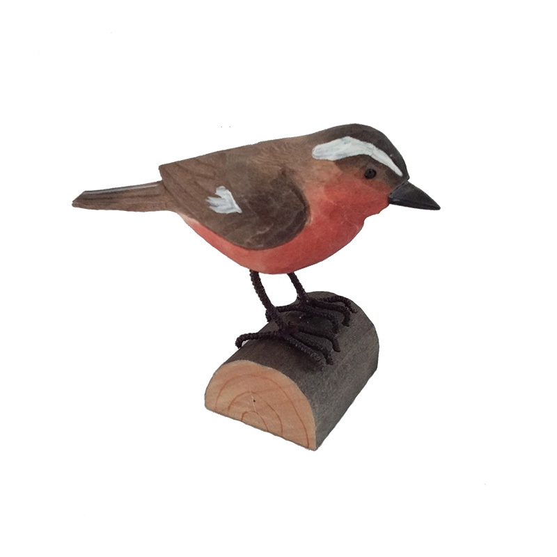 Wholesale Natural Handcrafted Bird Decorative Wood Craft Bird Carved Wooden Birds