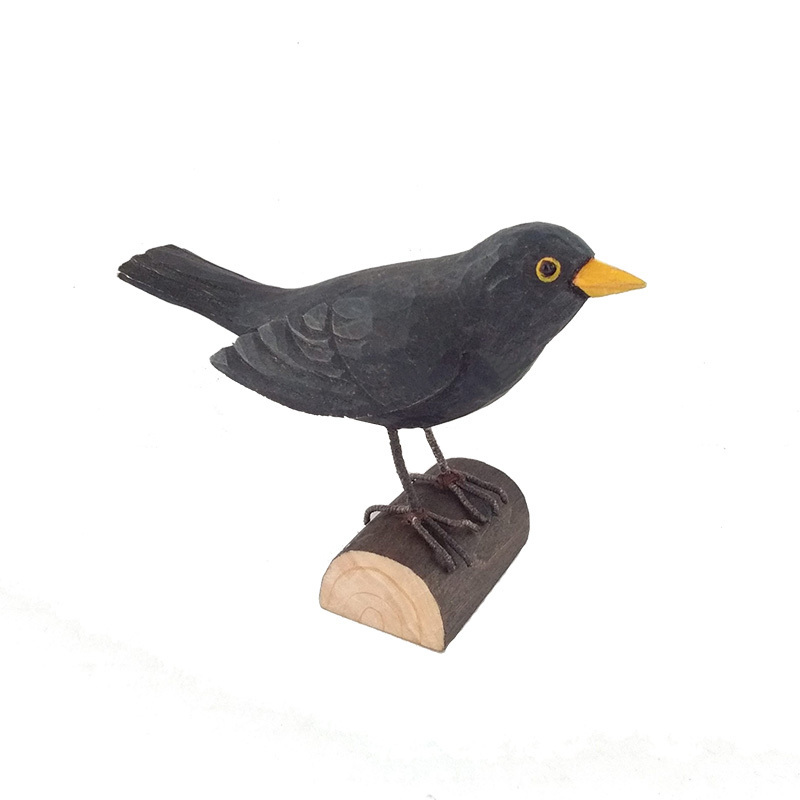 Wholesale Natural Handcrafted Bird Decorative Wood Craft Bird Carved Wooden Birds