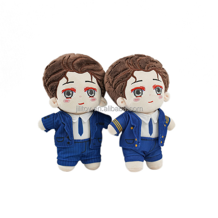 low moq custom plush boy doll stuffed soft custom anime plush dolls kpop holder customized plush toy doll