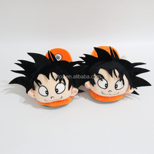 Wholesale anime goku plush slippers goku women indoor stuffed slippers female bedroom plush slippers in stock