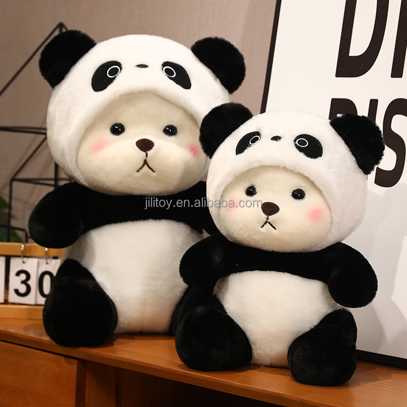 wholesale wear cloth soft toy stuffed animal panda plush toy for kids custom teddy bear plush toy