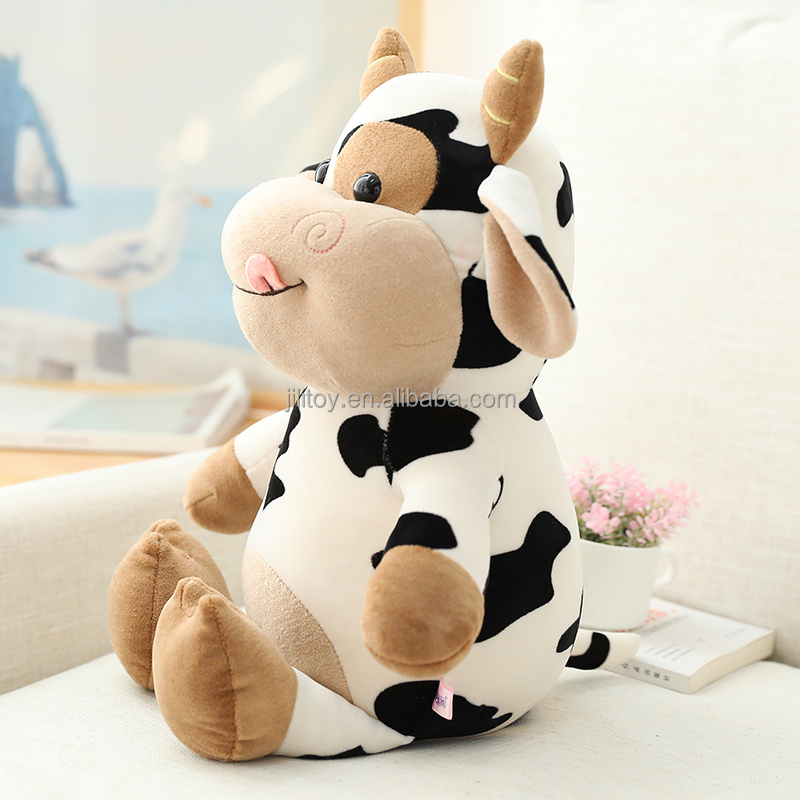 bulk soft customized stuffed milk cow plush doll toys pillow cartoon animal halloween cow plush toy manufacturer oem