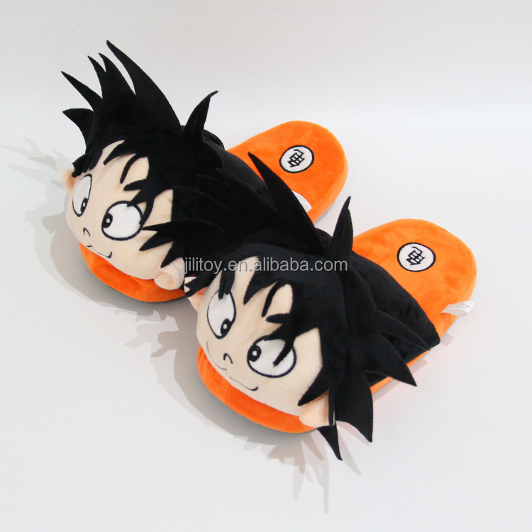 Wholesale anime goku plush slippers goku women indoor stuffed slippers female bedroom plush slippers in stock