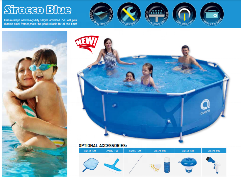 Jilong 17798DE Avenli Swimming pool portable frame pool above ground swim pool 10ft 12 ft 14ft 15ft available