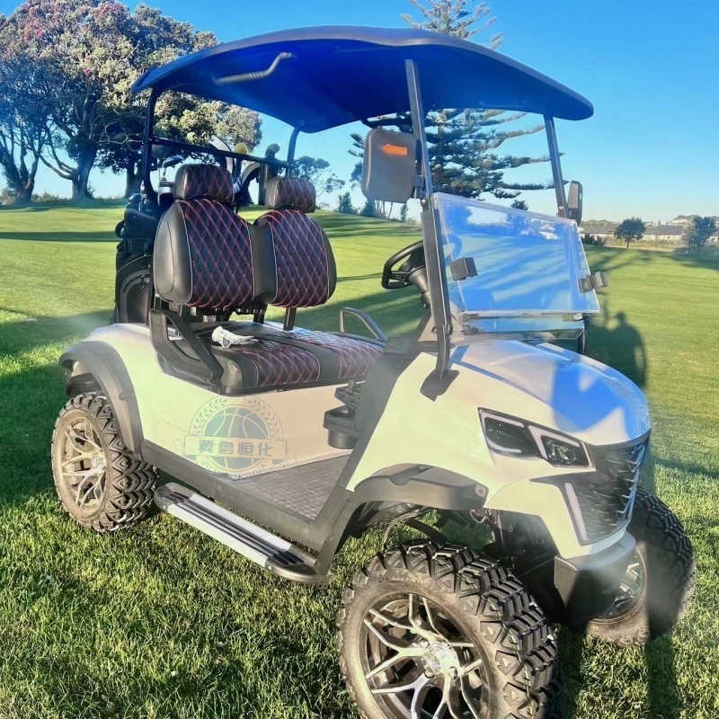 Versatile 2 seater, 4 seater, 6 seater golf carts with rain shades removable