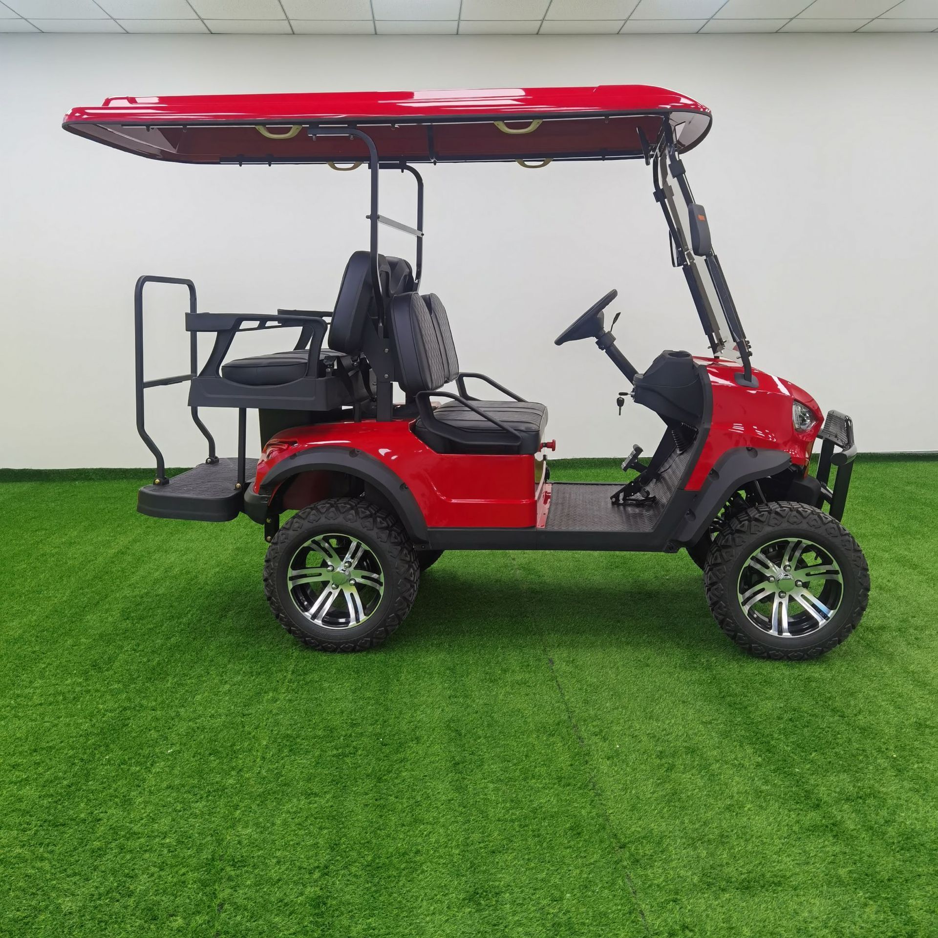 CE Certification 72V 7.5kw Battery Powered Solid Wheel 4 6 Seater Electric Golf Hunting Cart Buggy