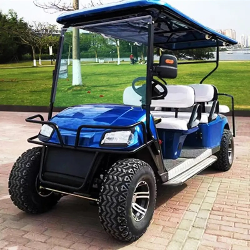 CE Certification 72V 7.5kw Battery Powered Solid Wheel 4 6 Seater Electric Golf Hunting Cart Buggy