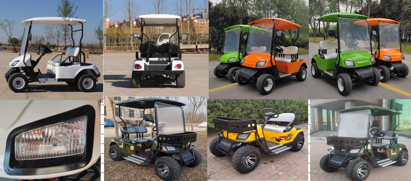 6 Seater Electric Golf Cart with 2-Week Door-to-Door Delivery Features a Tail Caddie with Standing Position for Sale