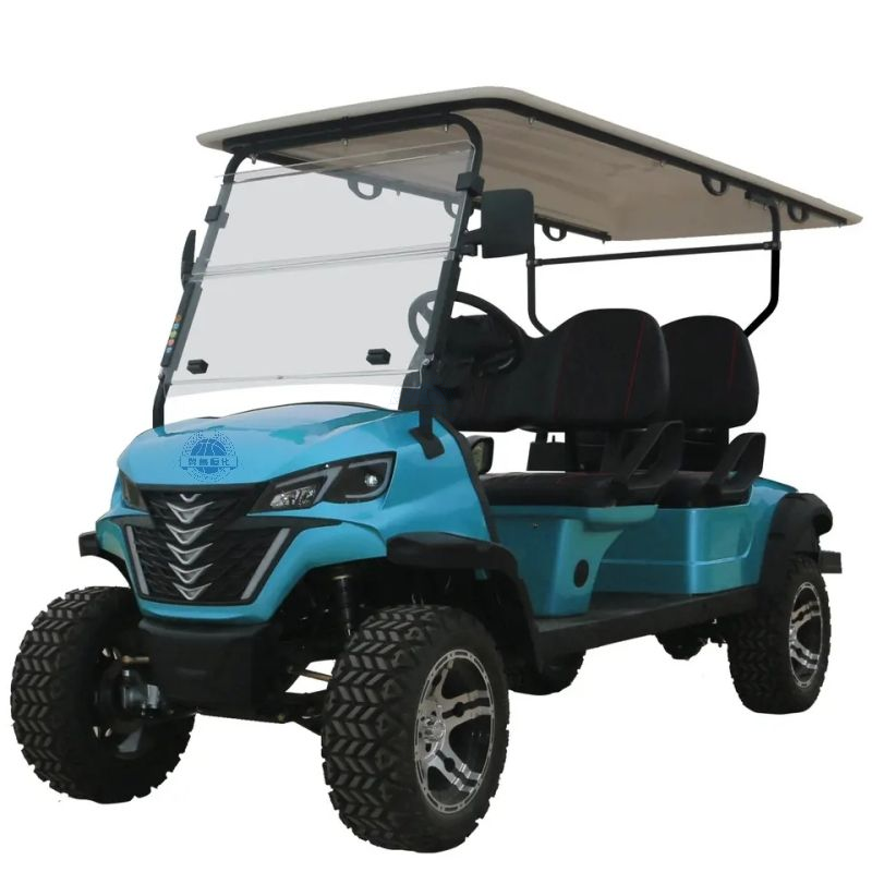 CE Certification 72V 7.5kw Battery Powered Solid Wheel 4 6 Seater Electric Golf Hunting Cart Buggy