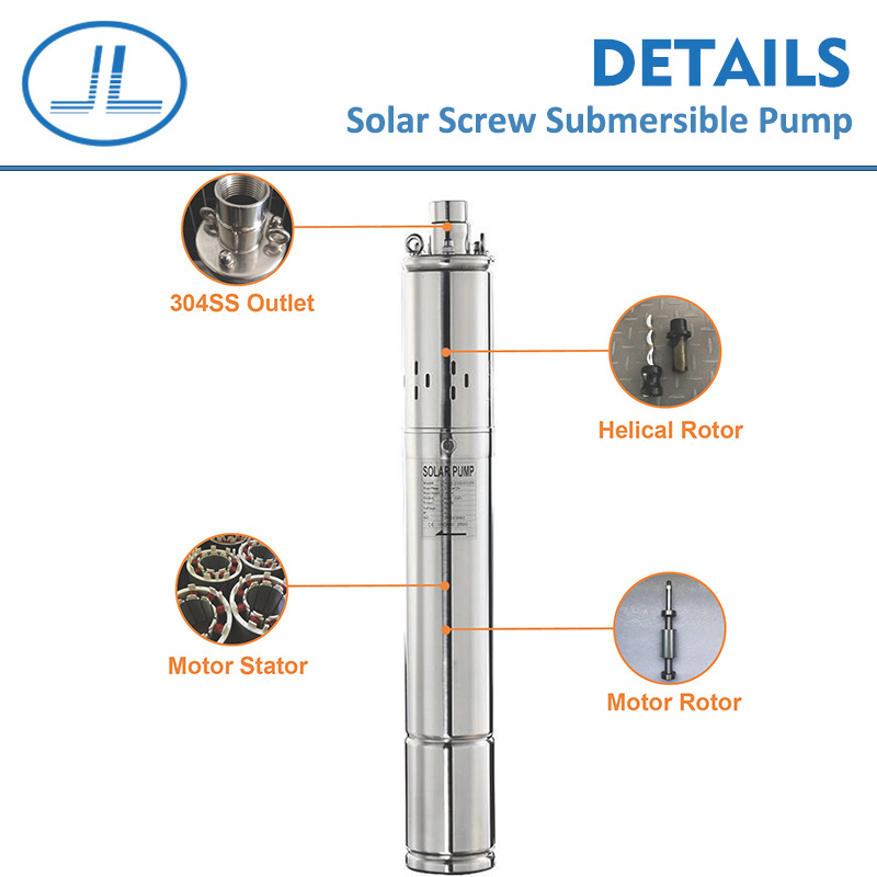 Jilu brushless DC motor solar submersible pump for Pumping water supply with mppt controller