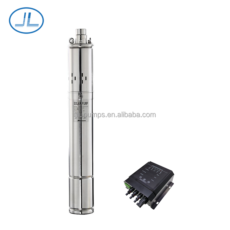 Jilu brushless DC motor solar submersible pump for Pumping water supply with mppt controller