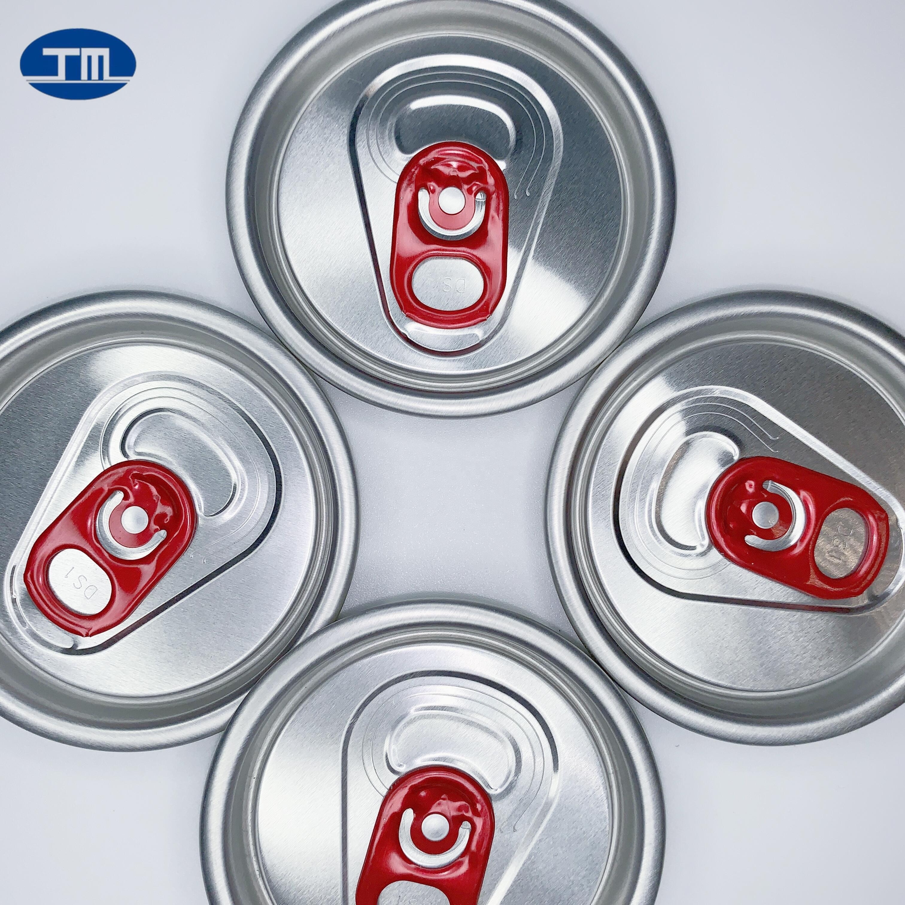 200# CDL aluminum easy open cans lid for beverage and beer CDL ends beer cans closure gold lid with red tab