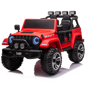 24 Volt two seats off road car for big kids to drive electric 4x4 battery power  rubber wheel & leather seat child ride on toys