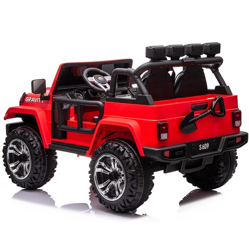 24 Volt two seats off road car for big kids to drive electric 4x4 battery power  rubber wheel & leather seat child ride on toys