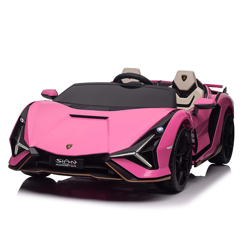 pink color licensed kids ride on car for girls electric 24v rubber tire 2 seater ride-on cars