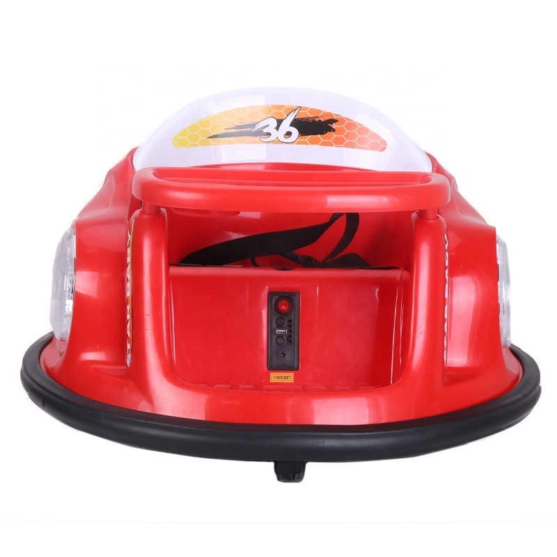 Hot selling ASTM battery power kids ride on bumper car with remote control 6v electric indoor round race toy car