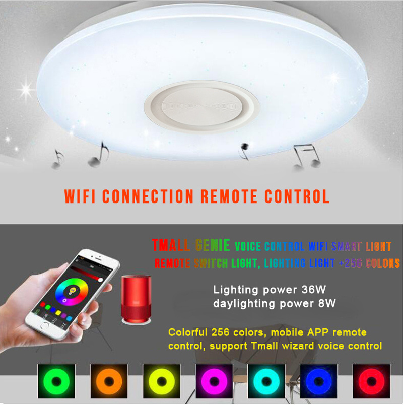 Smart Music RGB Ceiling Lamp Living Room Bedroom Atmosphere Lighting Modern Acrylic Indoor Led Ceiling Light With APP And Remote