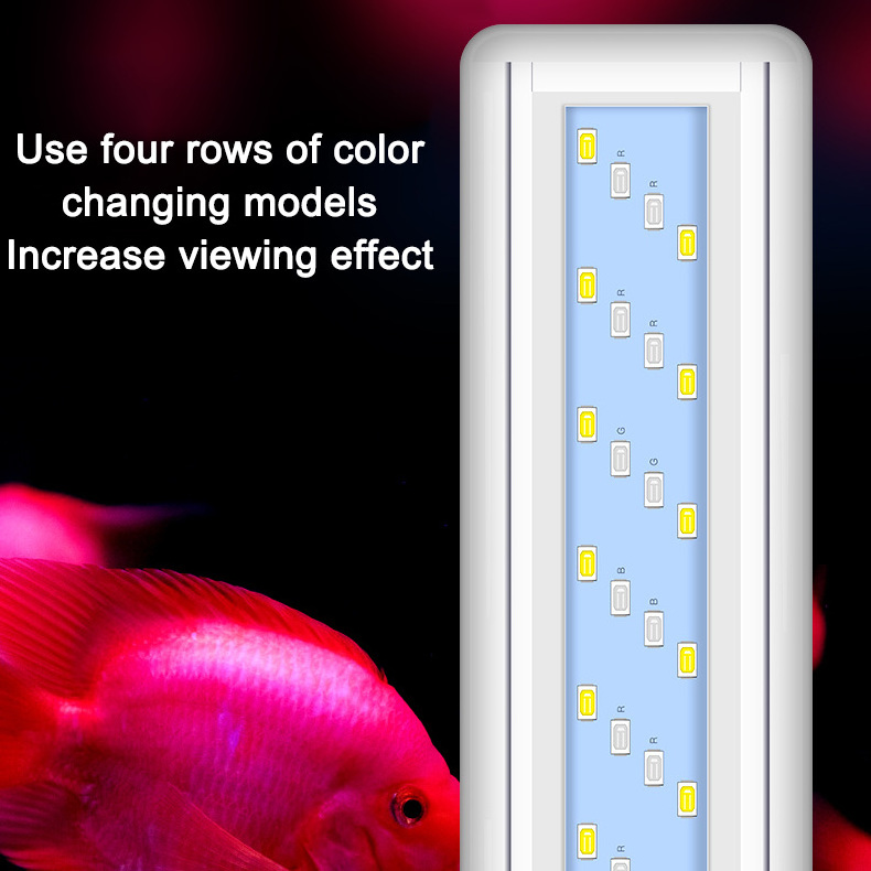 Waterproof Design Aquarium Light Acrylic Lampshade Aquatic Light Brightening Hair Color Marine Aquarium Led Lighting