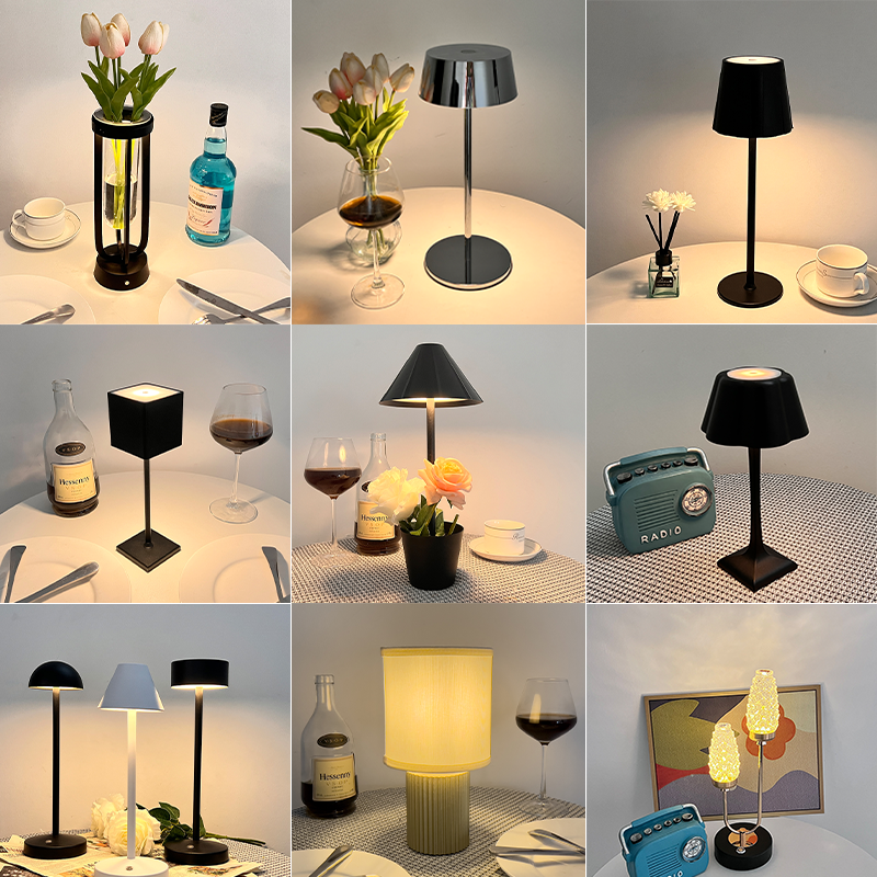 Classic Style Dimmable Home Decor Lampe de table Led Gold USB Rechargeable Battery Cordless Crystal Table lamps luxury Gift