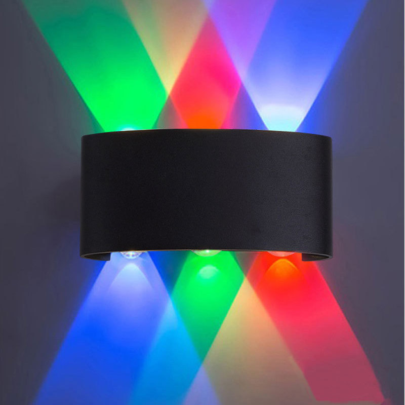 Indoor outdoor luminescence up and down RGB wall lamp modern minimalist European double head led sconce