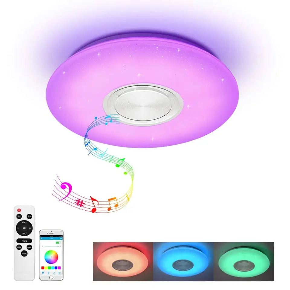 Smart Music RGB Ceiling Lamp Living Room Bedroom Atmosphere Lighting Modern Acrylic Indoor Led Ceiling Light With APP And Remote