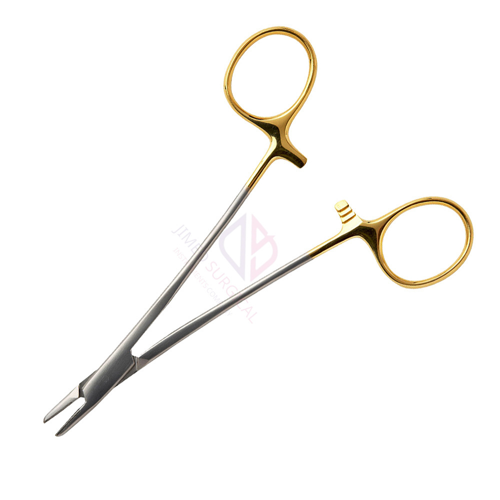 High Quality Baumgartner TC Needle Holder Forceps 14cm Half Gold Operating Forceps Made Stainless Steel Surgery Room Forceps