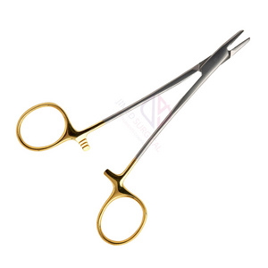 High Quality Baumgartner TC Needle Holder Forceps 14cm Half Gold Operating Forceps Made Stainless Steel Surgery Room Forceps