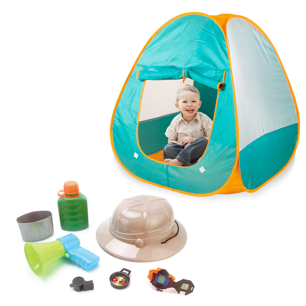 Jimei high quality low price kids camping toys  with tools camping explore toys tent toy for outdoor exploring game