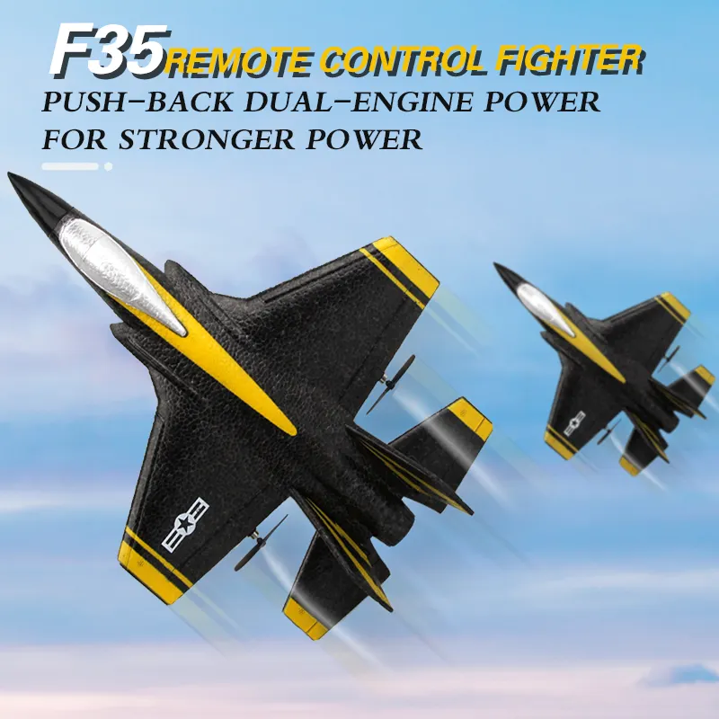 Jimei 2022 Hot Electric Epp Foam 2ch 120m Radio Control Airplane f35 Fight Plane Remote Control Plane For Kids Adults