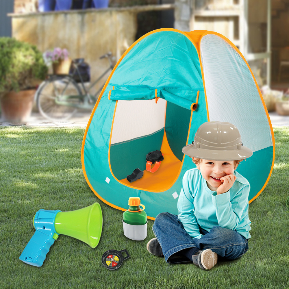 Jimei high quality low price kids camping toys  with tools camping explore toys tent toy for outdoor exploring game