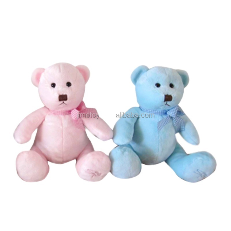 JM003 Plush Toy Teddy Bear with Pink and Blue Color